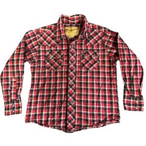 Youth Wrangler RETRO Shirt Small 5-6 Pearl Snap Double Yoke Pocket Long Sleeve